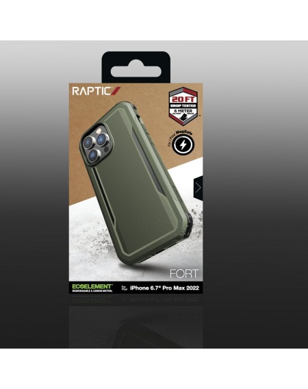 Raptic X-Doria Fort Case iPhone 14 Pro Max with MagSafe armored cover green