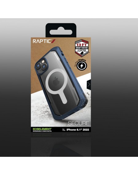 Raptic X-Doria Secure Case iPhone 14 with MagSafe armored blue cover