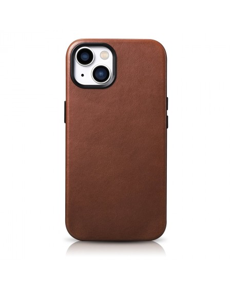 iCarer Oil Wax Premium Leather Case magnetic leather case iPhone 14 with MagSafe brown (WMI14220701-RB)