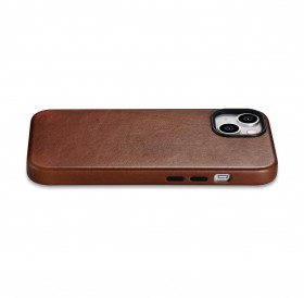iCarer Oil Wax Premium Leather Case magnetic leather case iPhone 14 with MagSafe brown (WMI14220701-RB)