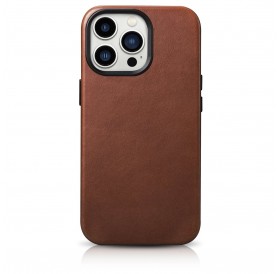iCarer Oil Wax Premium Leather Case iPhone 14 Pro Max Magnetic Leather Case with MagSafe Brown (WMI14220704-RB)
