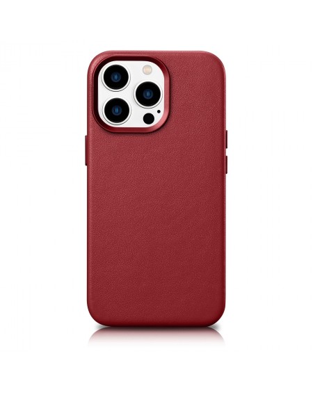 iCarer Case Leather Case Cover for iPhone 14 Pro Red (WMI14220706-RD) (MagSafe compatible)