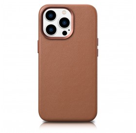 iCarer Case Leather Case Cover for iPhone 14 Pro Max Brown (WMI14220708-BN) (MagSafe Compatible)