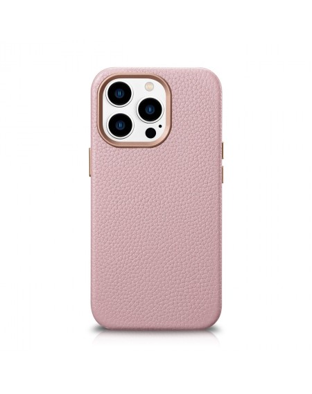 iCarer Litchi Premium Leather Case iPhone 14 Pro Magnetic Leather Case with MagSafe Pink (WMI14220710-PK)