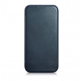 iCarer CE Oil Wax Premium Leather Folio Case iPhone 14 magnetic flip case MagSafe blue (AKI14220705-BU)