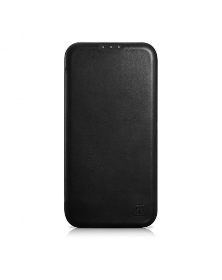 iCarer CE Oil Wax Premium Leather Folio Case Leather Case iPhone 14 Pro Magnetic Flip MagSafe Black (AKI14220706-BK)