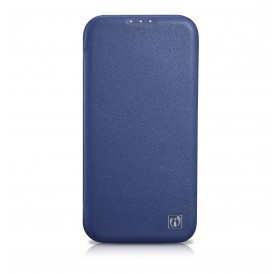 iCarer CE Premium Leather Folio Case iPhone 14 magnetic flip case MagSafe blue (WMI14220713-BU)