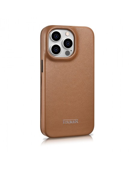 iCarer CE Premium Leather Folio Case iPhone 14 Pro Magnetic Flip Leather Folio Case MagSafe brown (WMI14220714-BN)