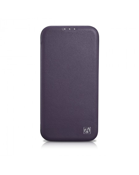 iCarer CE Premium Leather Folio Case iPhone 14 Pro Max Magnetic Flip Leather Folio Case MagSafe Dark Purple (WMI14220716-DP)