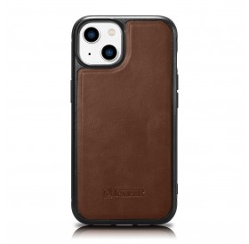 iCarer Leather Oil Wax Genuine Leather Case for iPhone 14 (MagSafe Compatible) Brown (WMI14220717-BN)