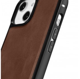 iCarer Leather Oil Wax Genuine Leather Case for iPhone 14 Pro (MagSafe Compatible) Brown (WMI14220718-BN)