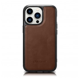 iCarer Leather Oil Wax Genuine Leather Case for iPhone 14 Pro Max (MagSafe Compatible) Brown (WMI14220720-BN)