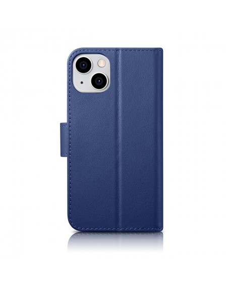 iCarer Wallet Case 2in1 Cover iPhone 14 Plus Anti-RFID Leather Flip Case Blue (WMI14220727-BU)