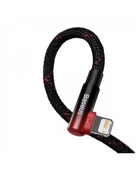 Baseus MVP 2 Elbow-shaped Fast Charging Data Cable USB to iP 2.4A 1m Black+Red