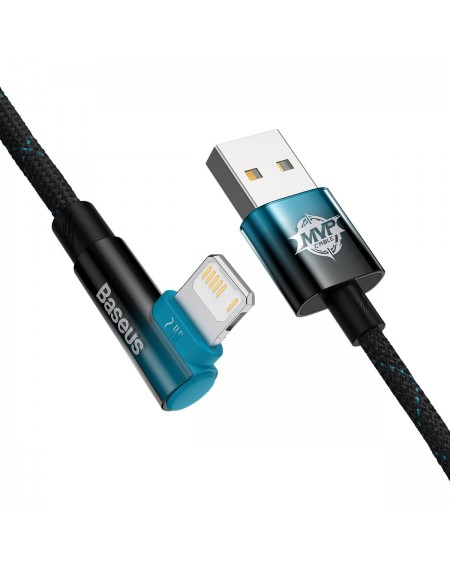 Baseus MVP 2 Elbow angled cable with side USB / Lightning plug 1m 2.4A blue (CAVP000021)