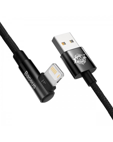Baseus MVP 2 Elbow-shaped Fast Charging Data Cable USB to iP 2.4A 2m Black