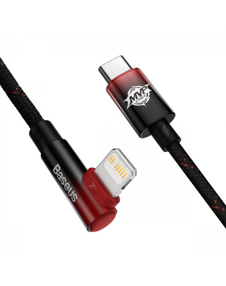 Baseus MVP 2 Elbow-shaped Fast Charging Data Cable Type-C to iP 20W 1m Black+Red