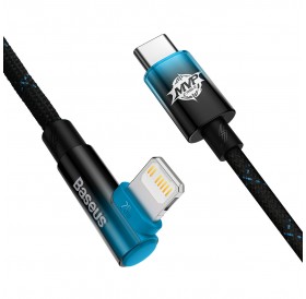 Baseus MVP 2 Elbow angled power delivery cable with side USB Type C / Lightning plug 2m 20W blue (CAVP000321)