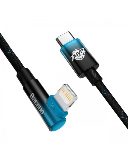 Baseus MVP 2 Elbow angled power delivery cable with side USB Type C / Lightning plug 2m 20W blue (CAVP000321)
