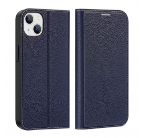 Dux Ducis Skin X2 case for iPhone 14 Plus case with magnetic flap blue