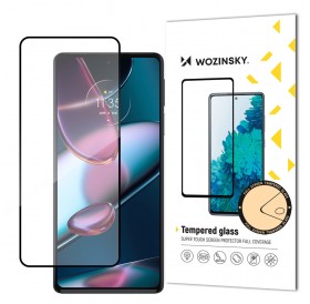 Wozinsky super durable Full Glue tempered glass full screen with frame Case Friendly Motorola Edge 30 black