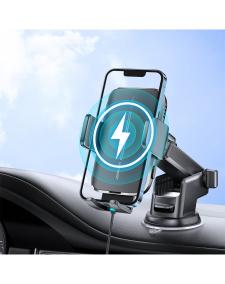 Joyroom car holder with wireless charger 15W for cockpit dashboard black (JR-ZS245)