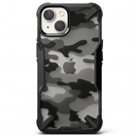 Ringke Fusion X Design case armored cover with frame for iPhone 14 Black Camo Black (FX635E73)