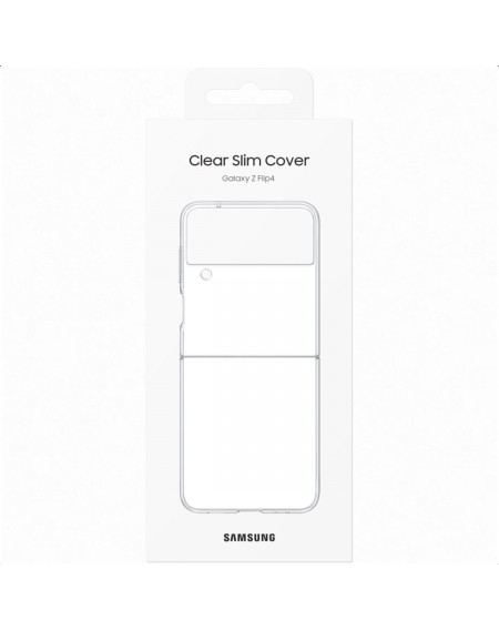 Samsung clear slim cover case for galaxy z flip4 transparent (ef-qf721ctegww)