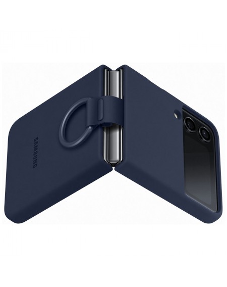 Samsung ring silicone cover case for Samsung galaxy z flip4 hanger case navy blue (ef-pf721tnegww)
