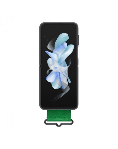Samsung Strap Silicone Cover Case Cover for Samsung Galaxy Z Flip4 Hanger Case Black (EF-GF721TBEGWW)