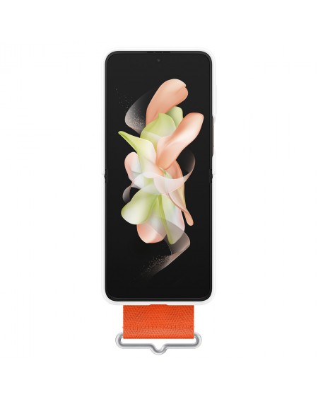 Samsung Strap Silicone Cover Case Cover for Samsung Galaxy Z Flip4 Hanger Case White (EF-GF721TWEGWW)