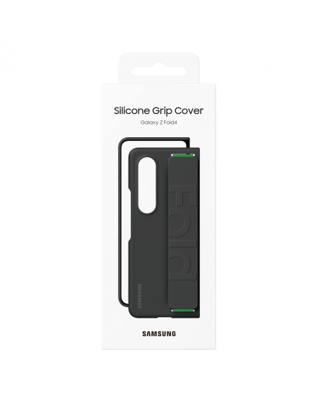 Samsung Silicone Grip Cover Case for Samsung Galaxy Z Fold4 Case with Wrist Strap Black (EF-GF936TBEGWW)