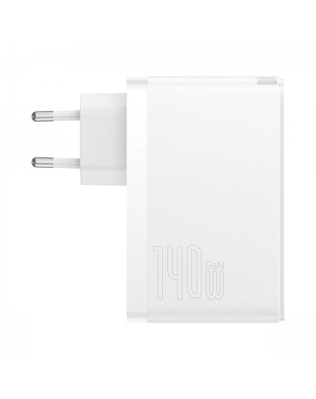 Baseus GaN5 Pro fast charger 2xUSB-C + USB 140W EU white (CCGP100202)