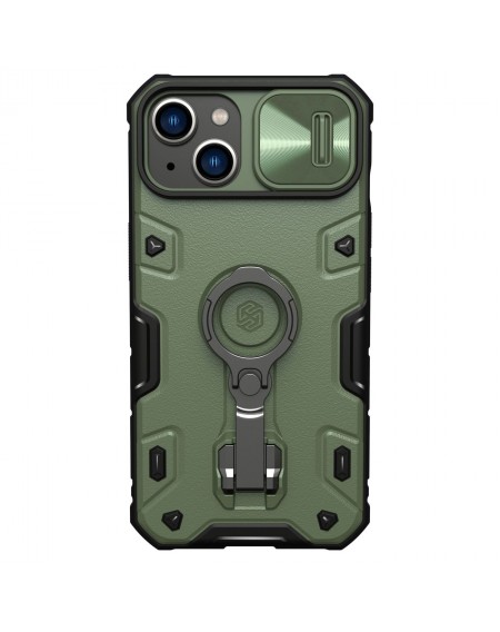 Nillkin CamShield Armor Pro Case Cover iPhone 14 Armored Cover with Camera Cover Ring Stand Dark Green