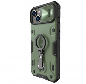 Nillkin CamShield Armor Pro Case Cover iPhone 14 Armored Cover with Camera Cover Ring Stand Dark Green