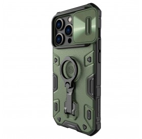 Nillkin CamShield Armor Pro Case Cover iPhone 14 Pro Armor Cover with Camera Cover Ring Stand Dark Green