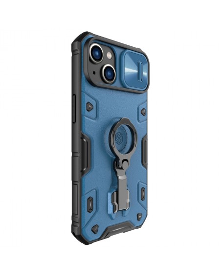 Nillkin CamShield Armor Pro Case Cover iPhone 14 Plus Armor Cover with Camera Cover Ring Stand Blue