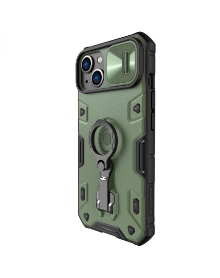 Nillkin CamShield Armor Pro Case Cover iPhone 14 Plus Armor Cover with Camera Cover Ring Stand Dark Green