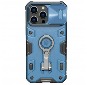 Nillkin CamShield Armor Pro Case Cover iPhone 14 Pro Max Armor Cover with Camera Cover Ring Stand Blue