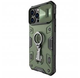 Nillkin CamShield Armor Pro Case Cover iPhone 14 Pro Max Armor Cover with Camera Cover Ring Stand Dark Green