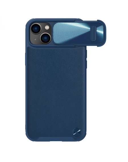 Nillkin CamShield Leather S Case iPhone 14 cover with camera cover blue