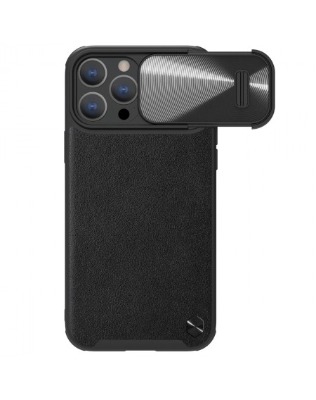 Nillkin CamShield Leather S Case iPhone 14 Pro cover with camera cover black