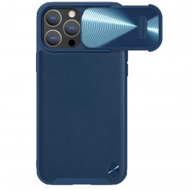 Nillkin CamShield Leather S Case iPhone 14 Pro cover with camera cover blue