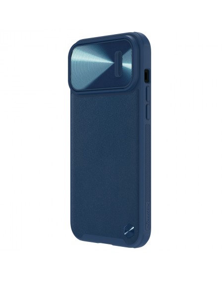 Nillkin CamShield Leather S Case iPhone 14 Pro cover with camera cover blue