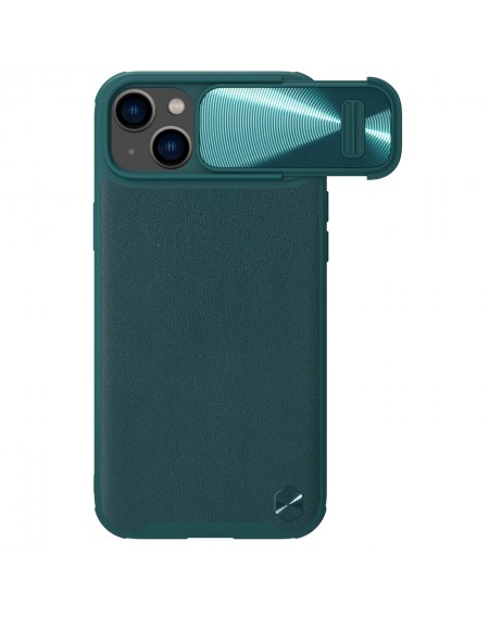 Nillkin CamShield Leather S Case iPhone 14 Plus cover with camera cover green