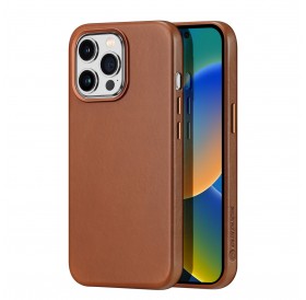 Dux Ducis Naples case for iPhone 14 Pro magnetic leather case MagSafe brown