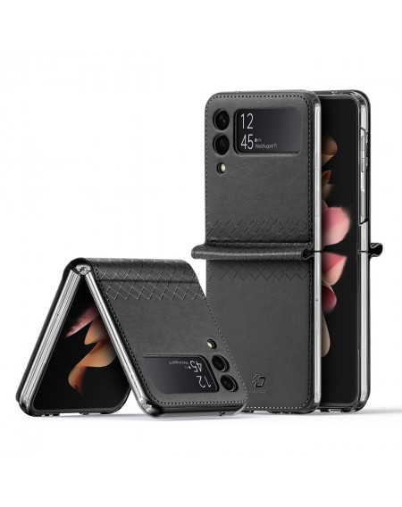 Dux Ducis Bril case for Samsung Galaxy Z Flip 3 cover made of ecological leather black