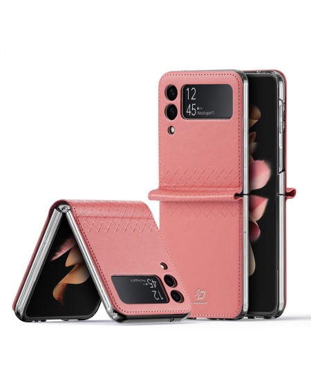 Dux Ducis Bril case for Samsung Galaxy Z Flip 3 cover made of ecological leather pink