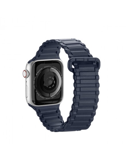 Dux Ducis Strap (Armor Version) Strap for Apple Watch SE, 8, 7, 6, 5, 4, 3, 2, 1 (41, 40, 38 mm) Magnetic Silicone Band Bracelet Blue