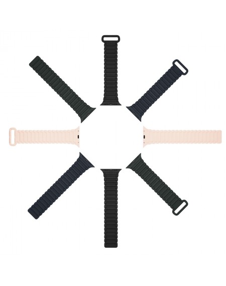 Dux Ducis Strap (Armor Version) Strap for Apple Watch Ultra, SE, 8, 7, 6, 5, 4, 3, 2, 1 (49, 45, 44, 42 mm) Silicone Magnetic Band Bracelet Black Orange